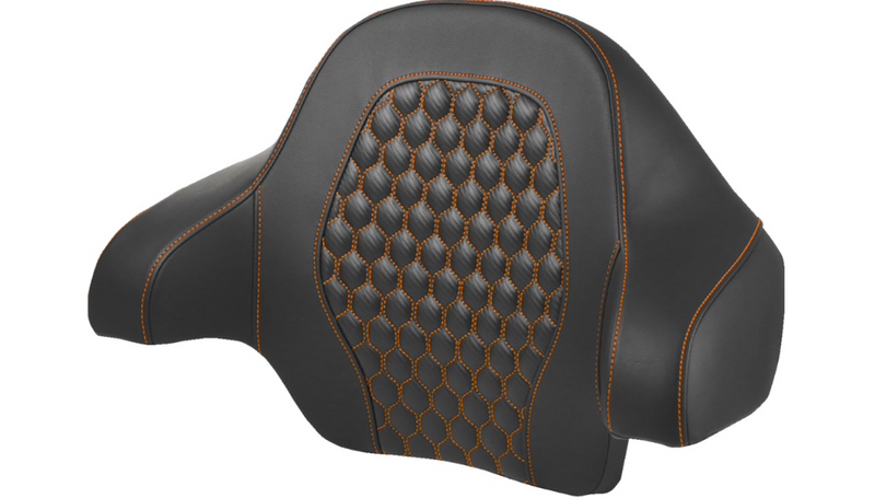 SADDLEMEN ROADSOFA Honeycomb Tour Pack Backrest Pad Orange Stitching 2014-2023 TOURING