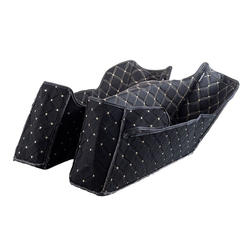 Advanblack Custom Stitching Liner Kit Fit for '93-'13 OEM Factory Stock Saddlebags Bottoms