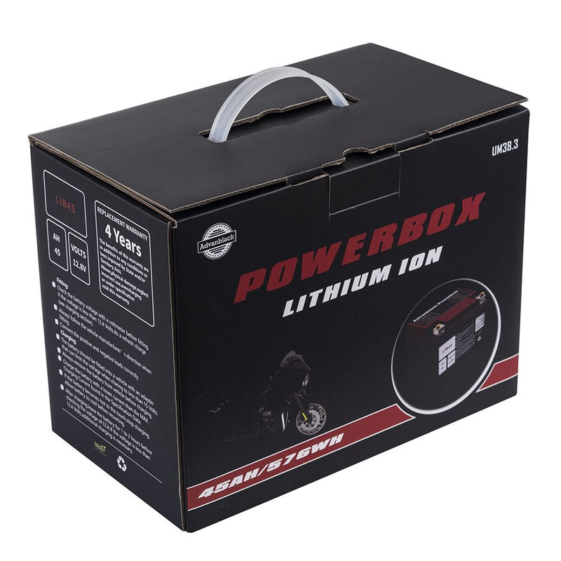 Advanblack POWERBOX Lithium Battery with charger for Harley Touring Bikes
