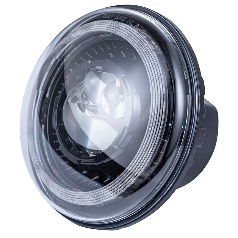 Advanblack PRO FUZION LED Black Headlight w/ Halo FOR HARLEY TOURINGS/ SOFTAIL/ INDIAN