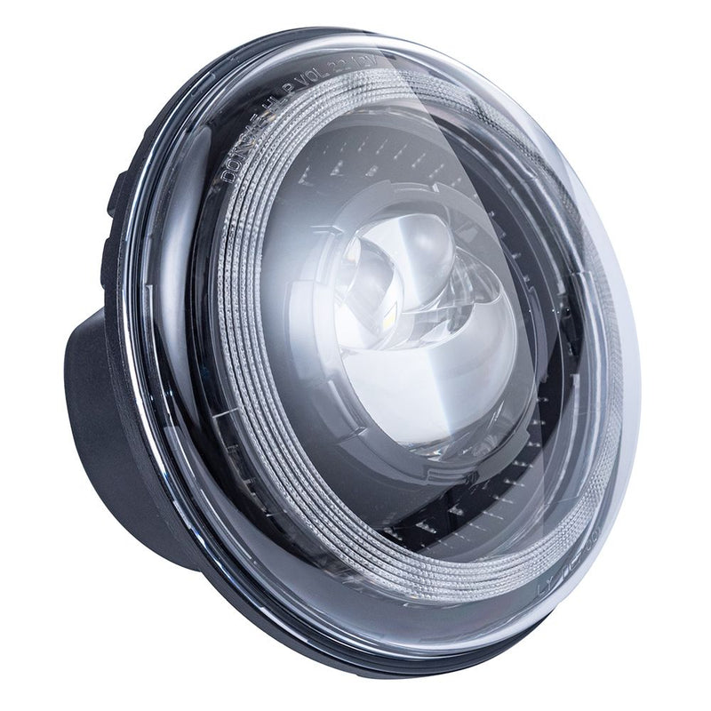 Advanblack PRO FUZION LED Black Headlight w/ Halo FOR HARLEY TOURINGS/ SOFTAIL/ INDIAN