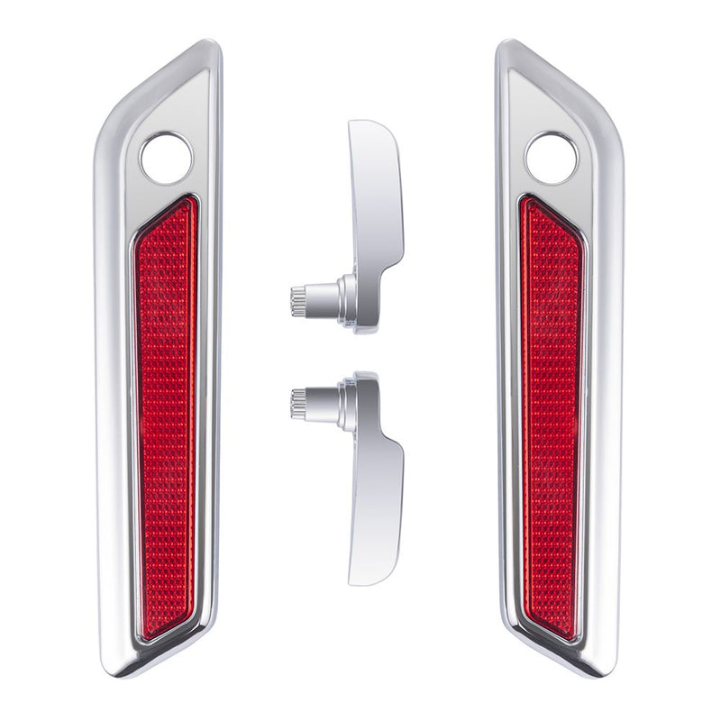 Advanblack Chrome Saddlebag Lid Lever & Latch Cover Set Kit For 2014-2023 Harley Touring
