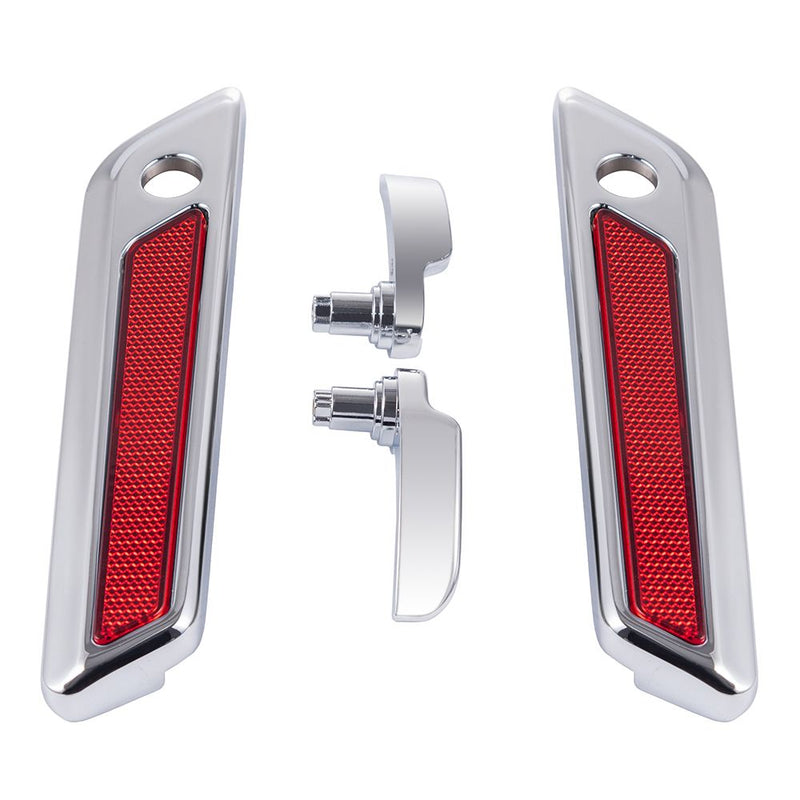 Advanblack Chrome Saddlebag Lid Lever & Latch Cover Set Kit For 2014-2023 Harley Touring