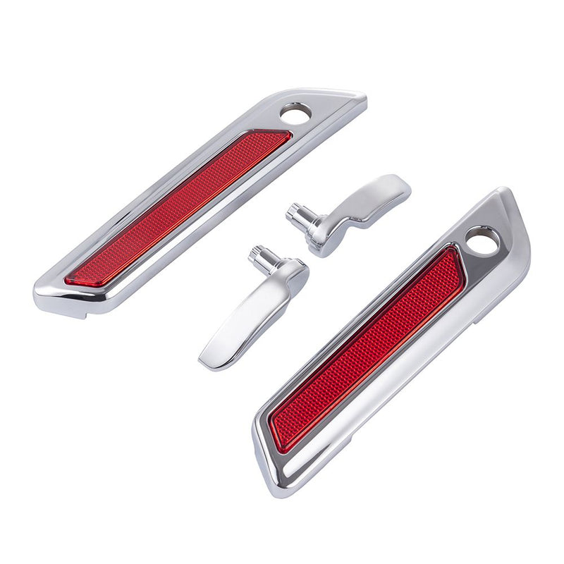 Advanblack Chrome Saddlebag Lid Lever & Latch Cover Set Kit For 2014-2023 Harley Touring
