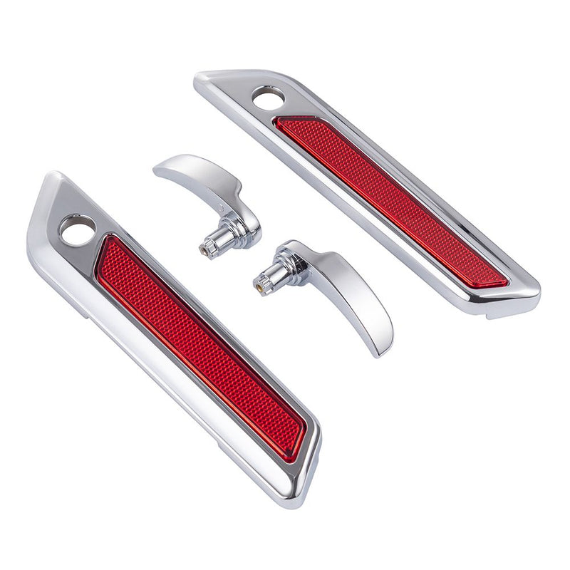 Advanblack Chrome Saddlebag Lid Lever & Latch Cover Set Kit For 2014-2023 Harley Touring