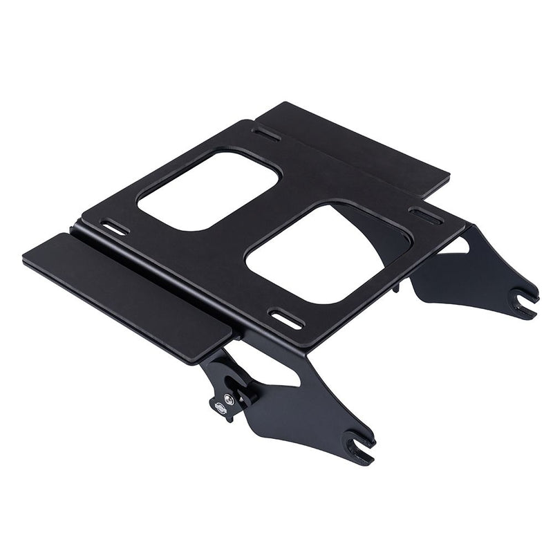 Advanblack Black Detachable Two Up Rear Tour Trunk Pack Mounting Rack For '09Up Harley Touring