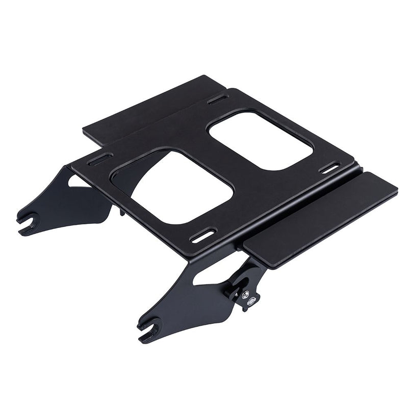 Advanblack Black Detachable Two Up Rear Tour Trunk Pack Mounting Rack For '09Up Harley Touring