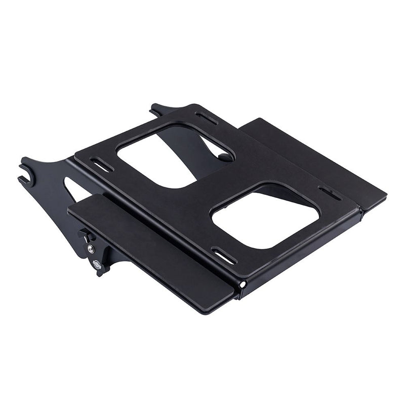 Advanblack Black Detachable Two Up Rear Tour Trunk Pack Mounting Rack For '09Up Harley Touring