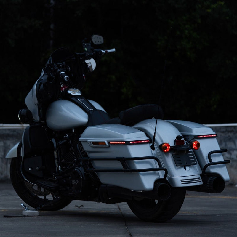 Advanblack Hyper LED Light with Sequential Red Turn Signal saddlebags lights For '14-'23 Harley Touring