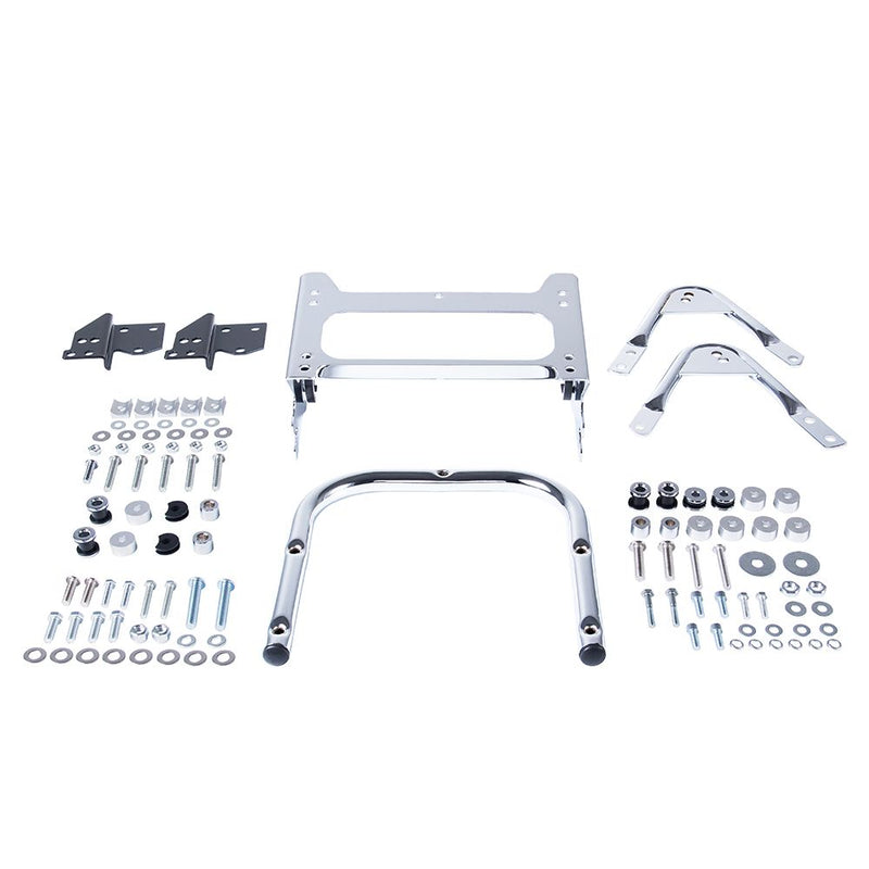 Advanblack Chrome Detachable Two Up Rear Tour Trunk Pack Mounting Rack For Harley Touring '96-'08