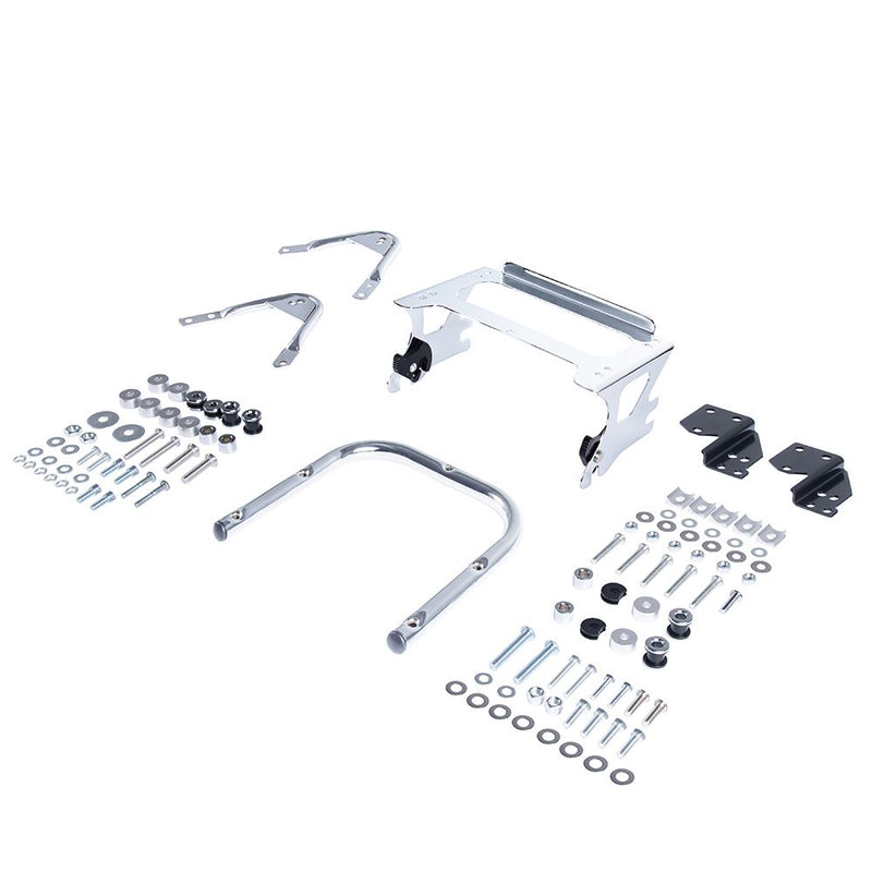 Advanblack Chrome Detachable Two Up Rear Tour Trunk Pack Mounting Rack For Harley Touring '96-'08