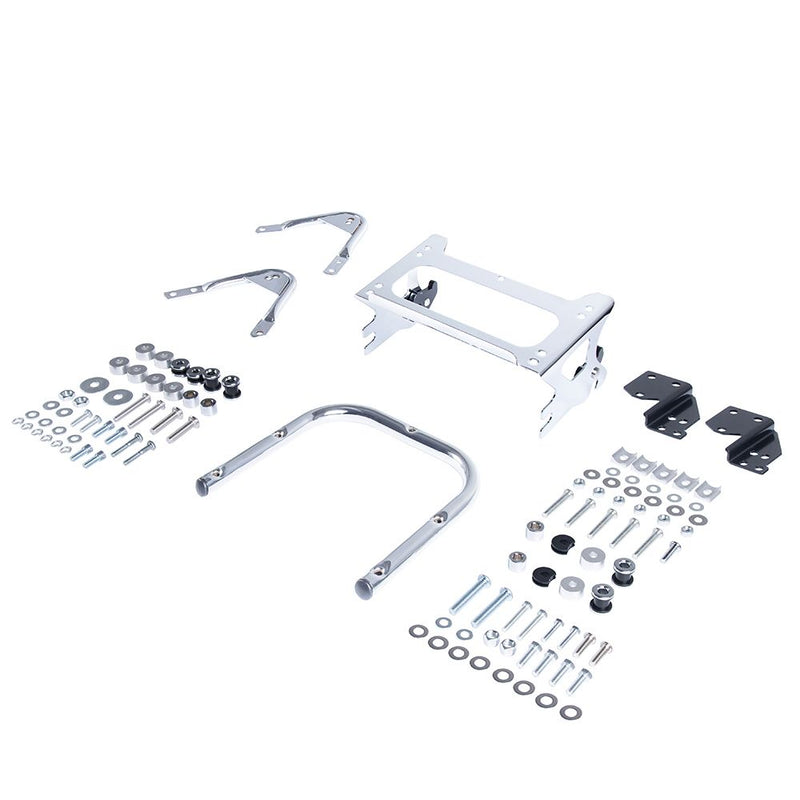 Advanblack Chrome Detachable Two Up Rear Tour Trunk Pack Mounting Rack For Harley Touring '96-'08
