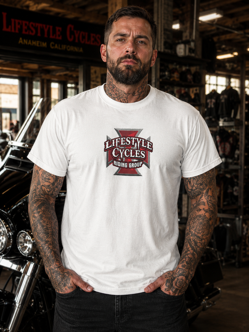 LIFESTYLE CYCLES white riding group shirt