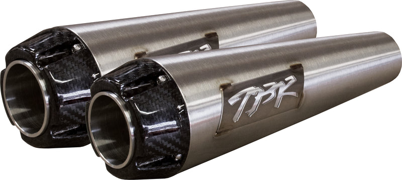 TBR Comp S Slip On Brushed W/Cf End Cap - '18-'23 SOFTAIL