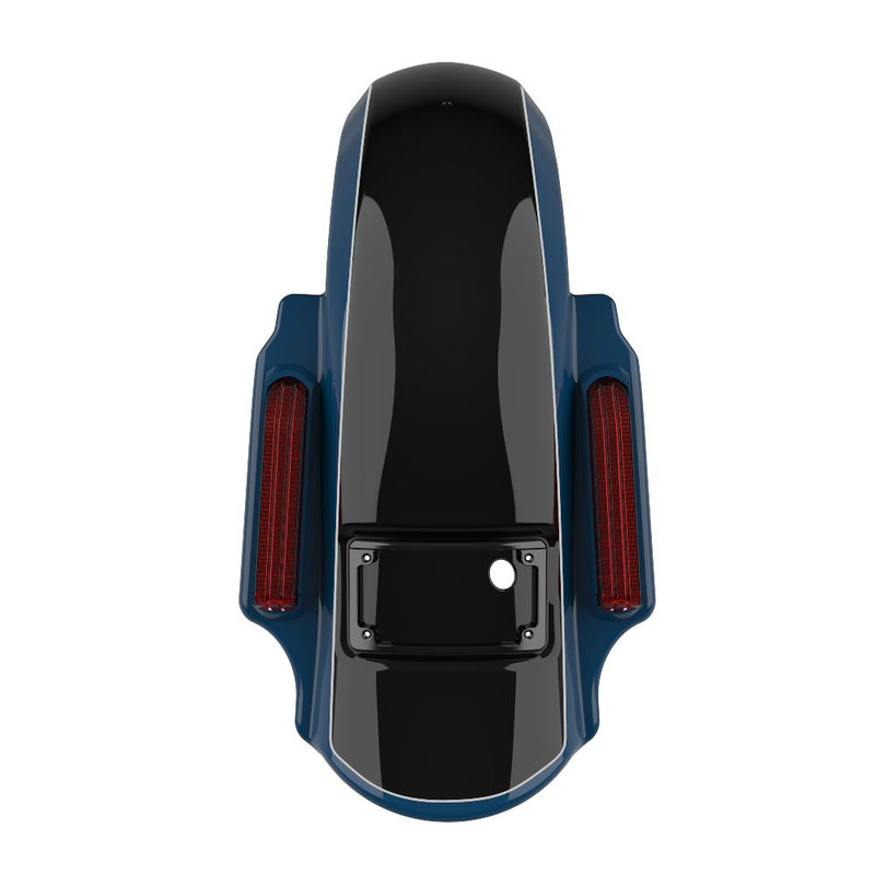 Advanblack Custom Two Tone Dominator Stretched Rear Fender For 2014-2023 Harley Davidson Touring