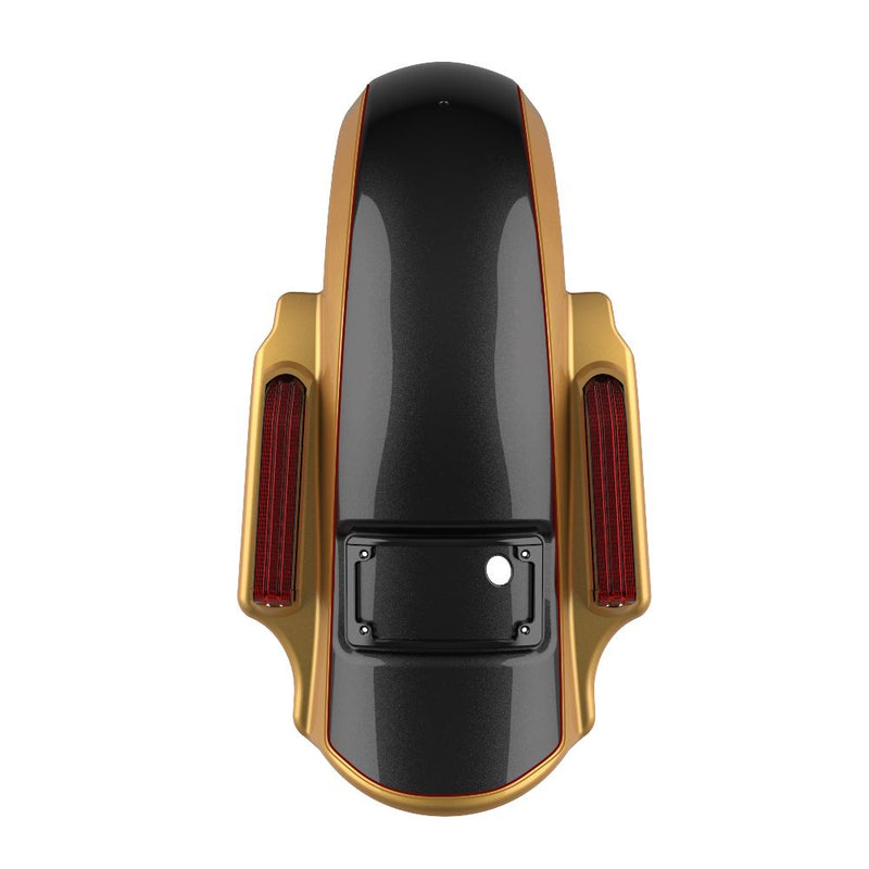 Advanblack Custom Two Tone Dominator Stretched Rear Fender For 2014-2023 Harley Davidson Touring