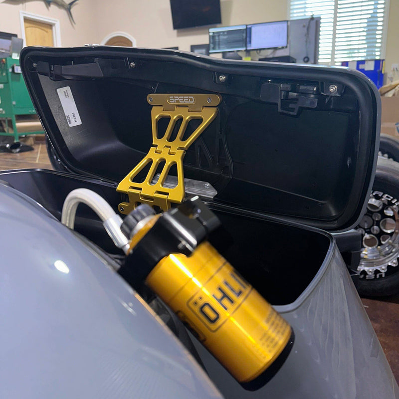 SPEED BY DESIGN No Drama Billet Lid Stoppers - Gold  - Touring '14-'25