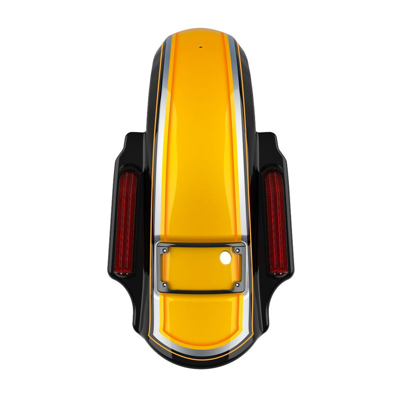 Advanblack Custom Two Tone Dominator Stretched Rear Fender For 2014-2023 Harley Davidson Touring