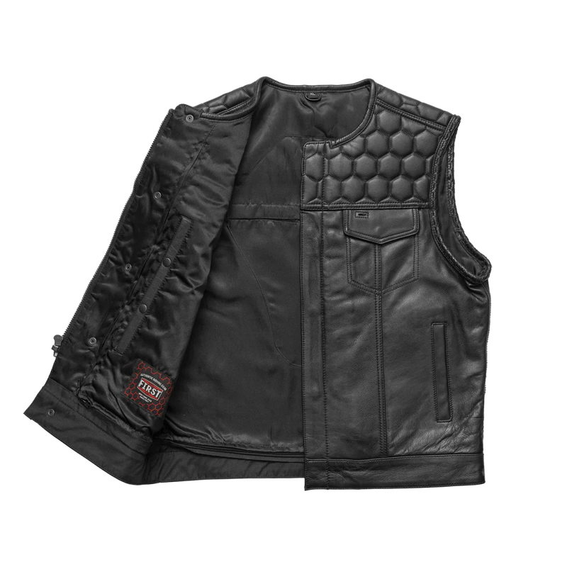 Hornet Men's Club Style Leather Vest