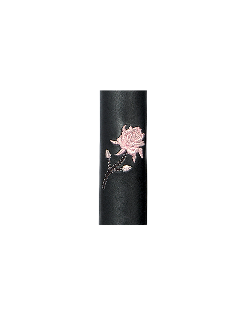 Hair Gloves Black & Pink with pink rose
