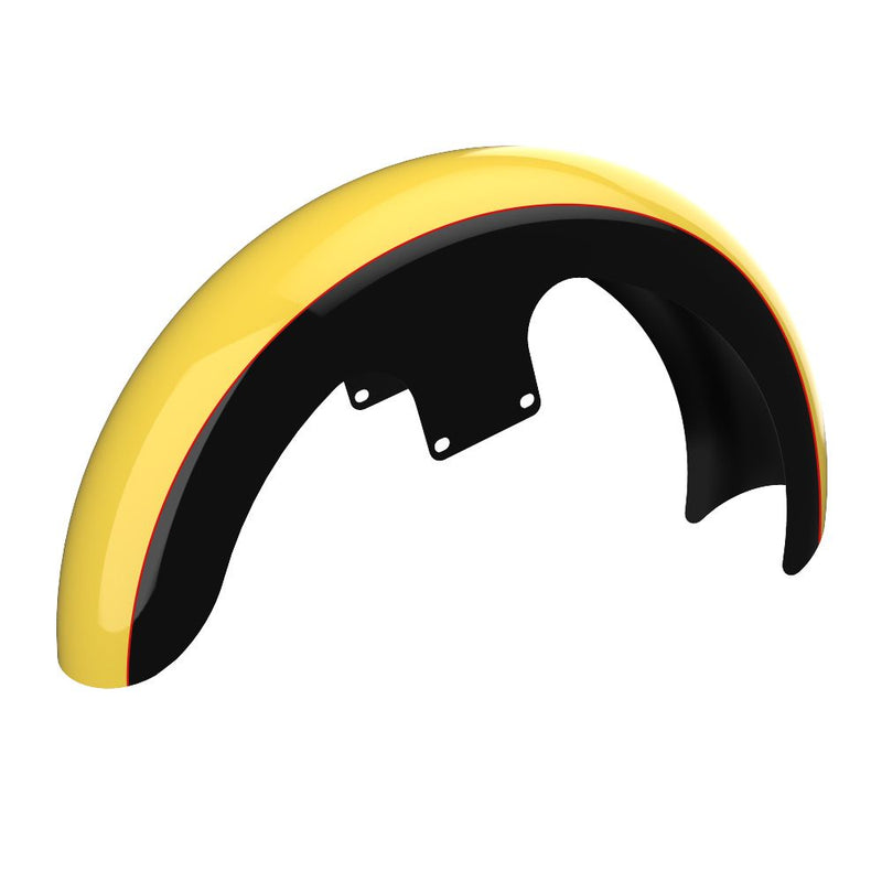Advanblack Custom Two Tone 19" Reveal Wrapper Hugger Front Fender For '09-'23 Harley Touring