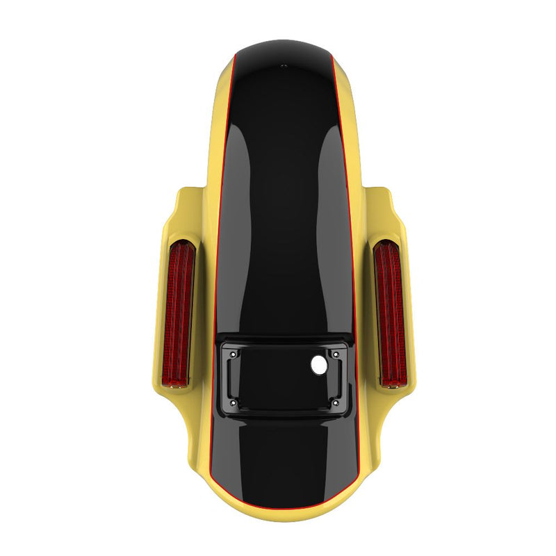 Advanblack Custom Two Tone Dominator Stretched Rear Fender For 2014-2023 Harley Davidson Touring