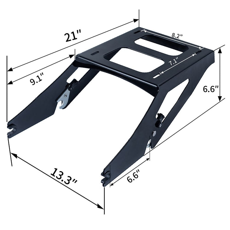 Advanblack Two-Up Rear Tour Trunk Pack Mount for Harley M8 Low Rider S/ ST