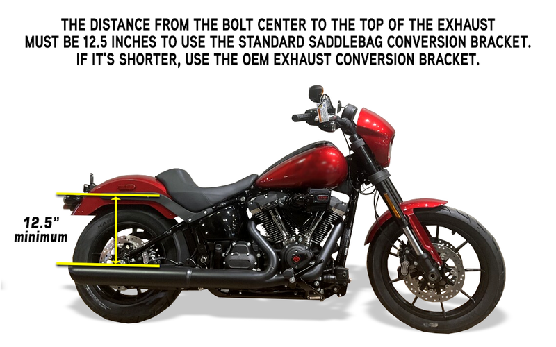 Advanblack High Position HARD SADDLEBAGS CONVERSION BRACKETS FOR M8 Harley Low Rider S/ ST, Street Bob, Softail Standard
