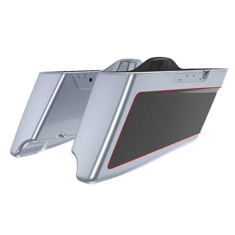 Advanblack M8 Special Style Two Tone CVO Tapered  Stretched Saddlebag Bottoms for 2014-2023 Harley Davidson Touring