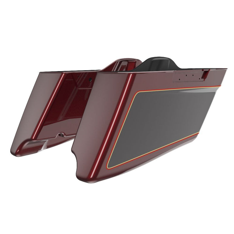 Advanblack M8 Special Style Two Tone CVO Tapered  Stretched Saddlebag Bottoms for 2014-2023 Harley Davidson Touring