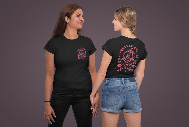 LIFESTYLE CYCLE Used Harley Skull Tee Shirt