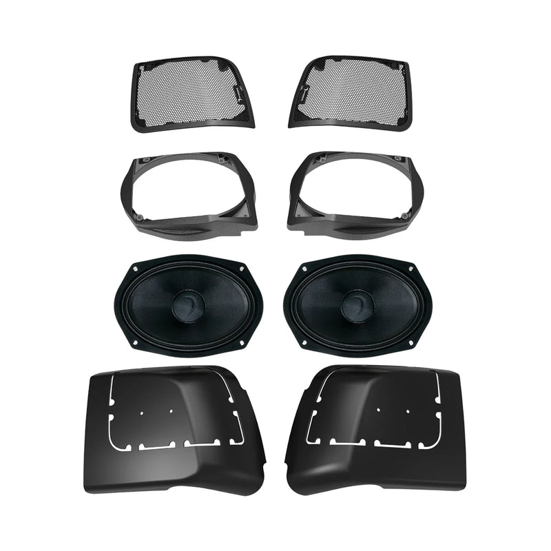 DIAMOND AUDIO ( 2 & 4 OHM ) HXM69F2BKLK 2014-2023 HARLEY DAVIDSON® CUT IN SPEAKER LID KIT WITH HXM69