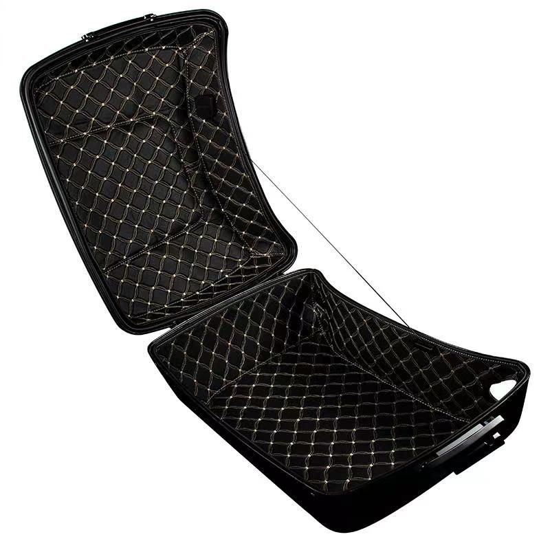 Advanblack Custom Stitching Liner for Harley OEM Rushmore Style King Size Rear Tour Trunk Pack