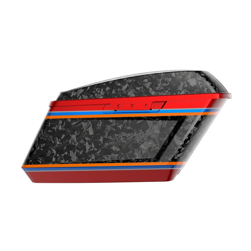 Advanblack Daybrake Carbon Fiber Holeshot Chopped Saddlebags Bottoms & Lids For '14-'23 Harley Touring