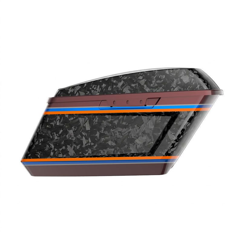 Advanblack Daybrake Carbon Fiber Holeshot Chopped Saddlebags Bottoms & Lids For '14-'23 Harley Touring
