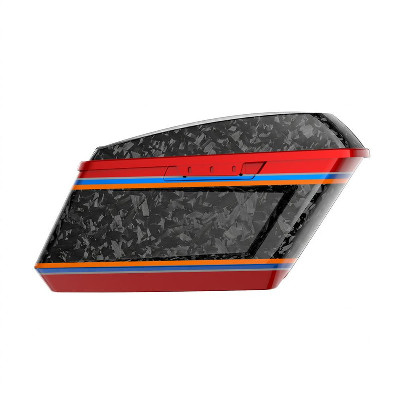 Advanblack Daybrake Carbon Fiber Holeshot Chopped Saddlebags Bottoms & Lids For '14-'23 Harley Touring