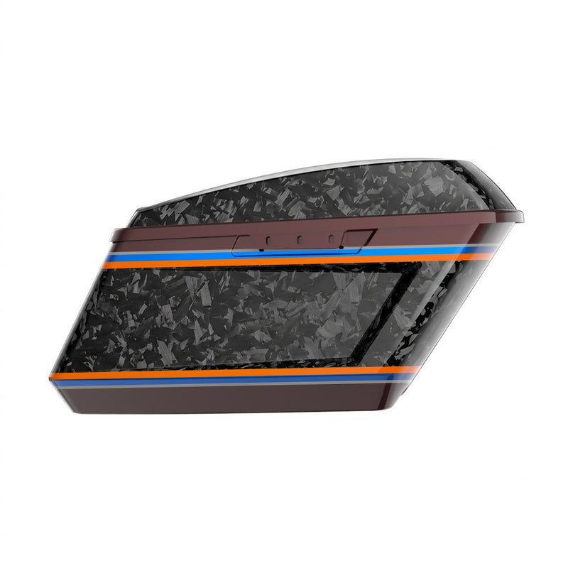 Advanblack Daybrake Carbon Fiber Holeshot Chopped Saddlebags Bottoms & Lids For '14-'23 Harley Touring