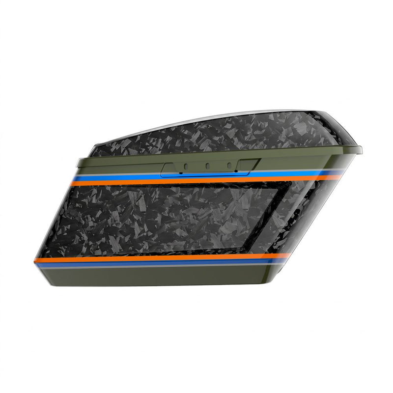 Advanblack Daybrake Carbon Fiber Holeshot Chopped Saddlebags Bottoms & Lids For '14-'23 Harley Touring