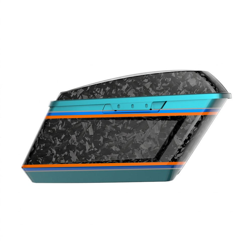 Advanblack Daybrake Carbon Fiber Holeshot Chopped Saddlebags Bottoms & Lids For '14-'23 Harley Touring