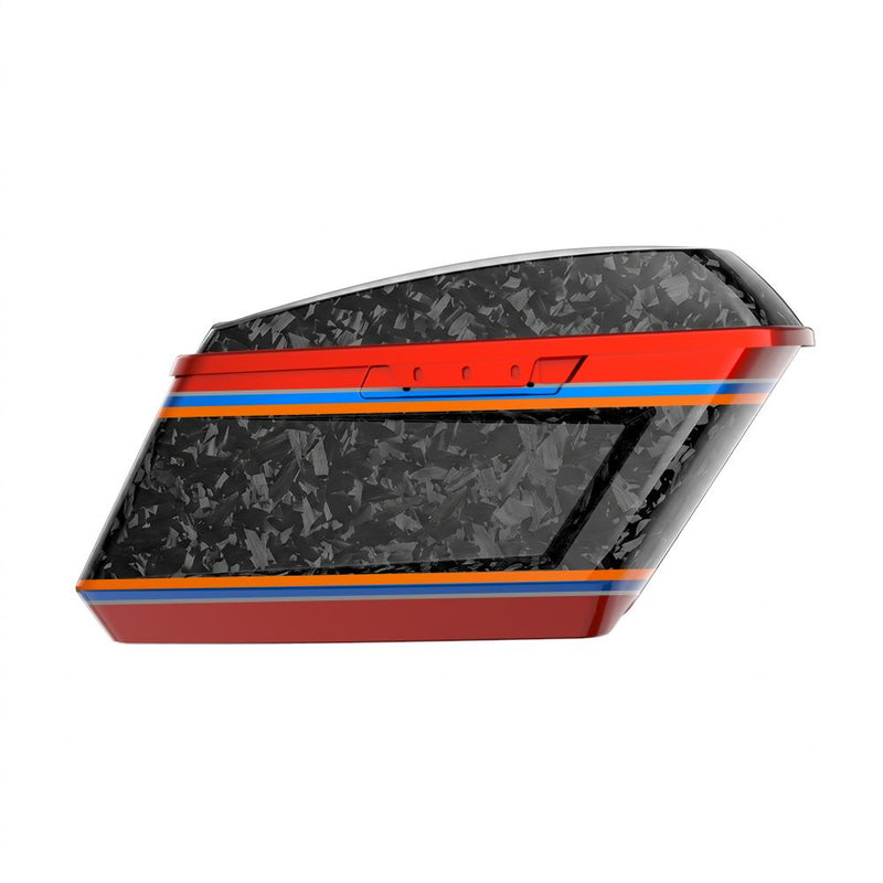 Advanblack Daybrake Carbon Fiber Holeshot Chopped Saddlebags Bottoms & Lids For '14-'23 Harley Touring