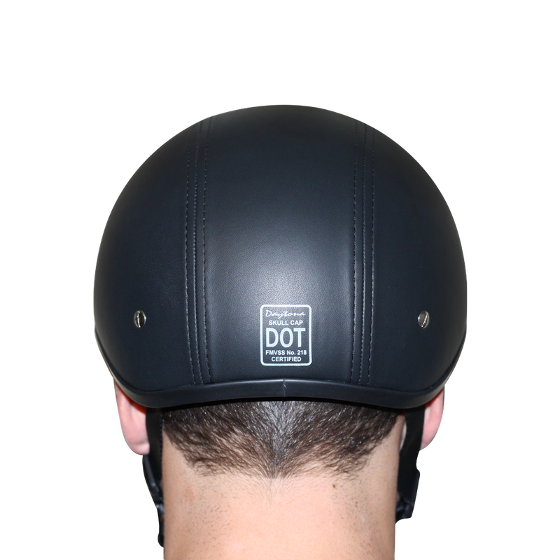 daytona skull cap motorcycle helmet D.O.T. Daytona Skull Cap- Leather Covered — Lifestyle Cycles