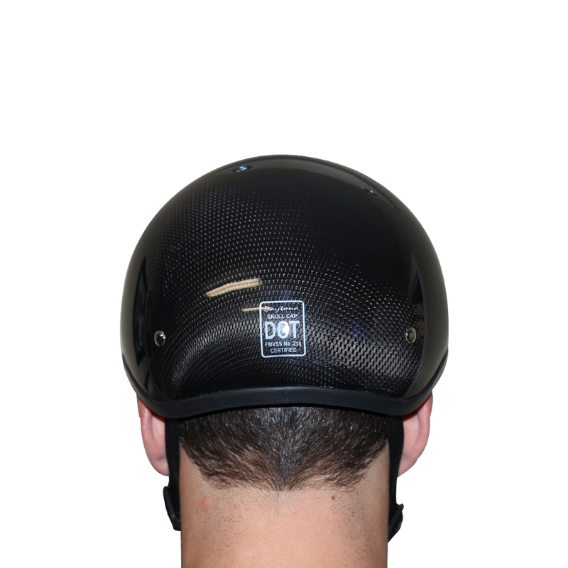 D.O.T. Daytona Skull Cap- Grey Carbon Fiber