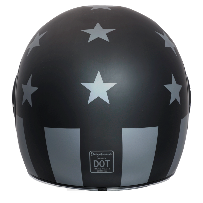 DOT Daytona Retro Full Face Motorcycle Helmet: Vintage Style for Men, Women, & Youth - W/ Captain America Stealth