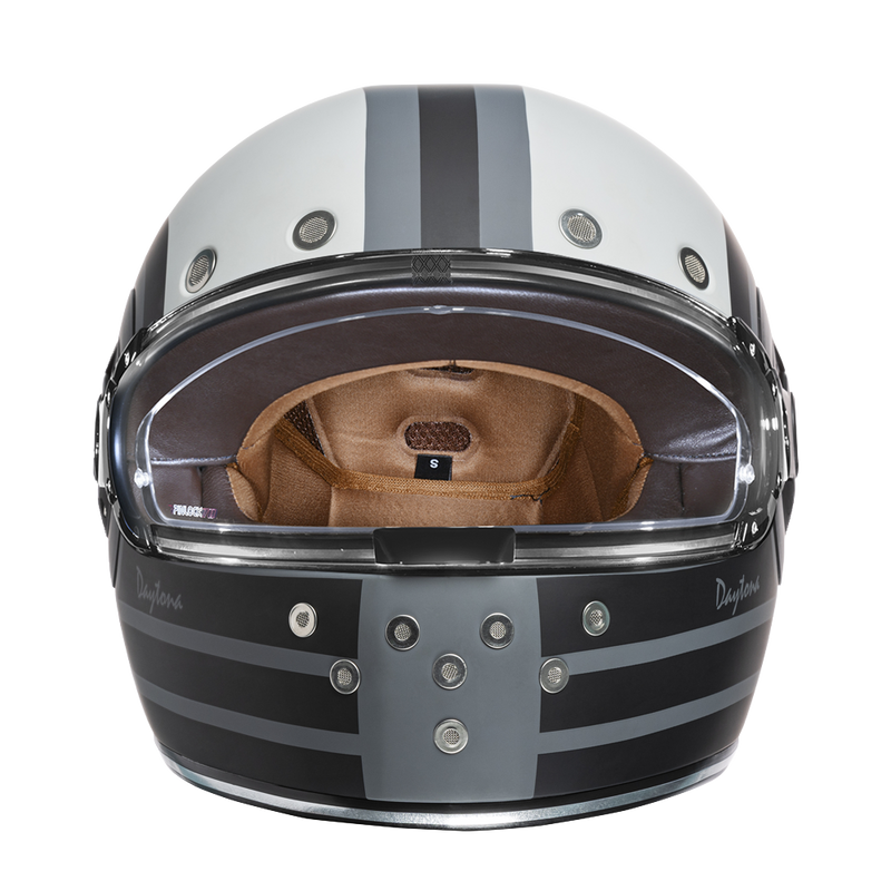 DOT Daytona Retro Full Face Motorcycle Helmet: Vintage Style for Men, Women, & Youth - W/ Racer