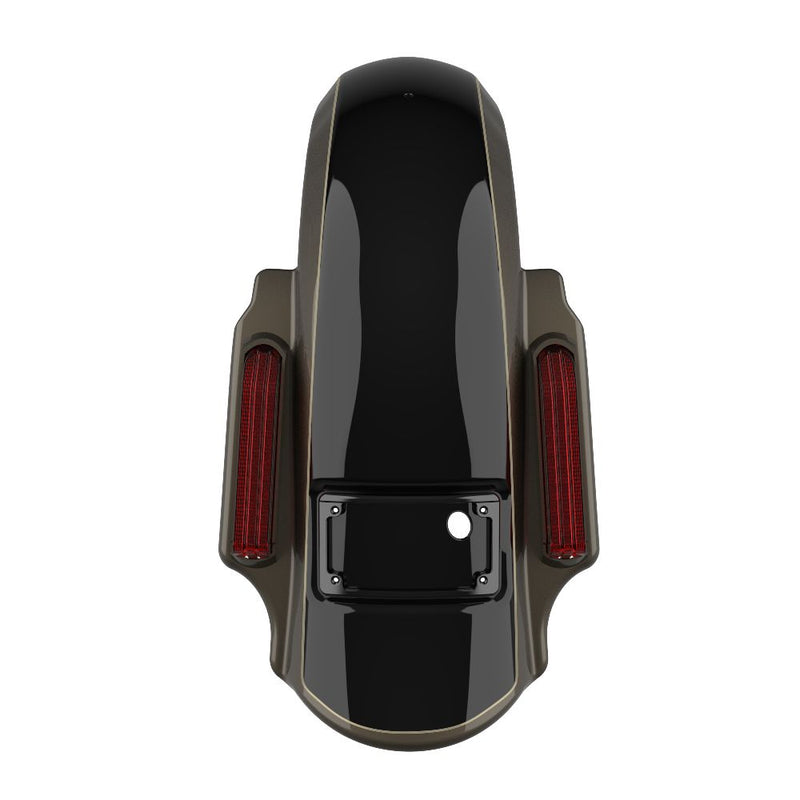 Advanblack Custom Two Tone Dominator Stretched Rear Fender For 2014-2023 Harley Davidson Touring