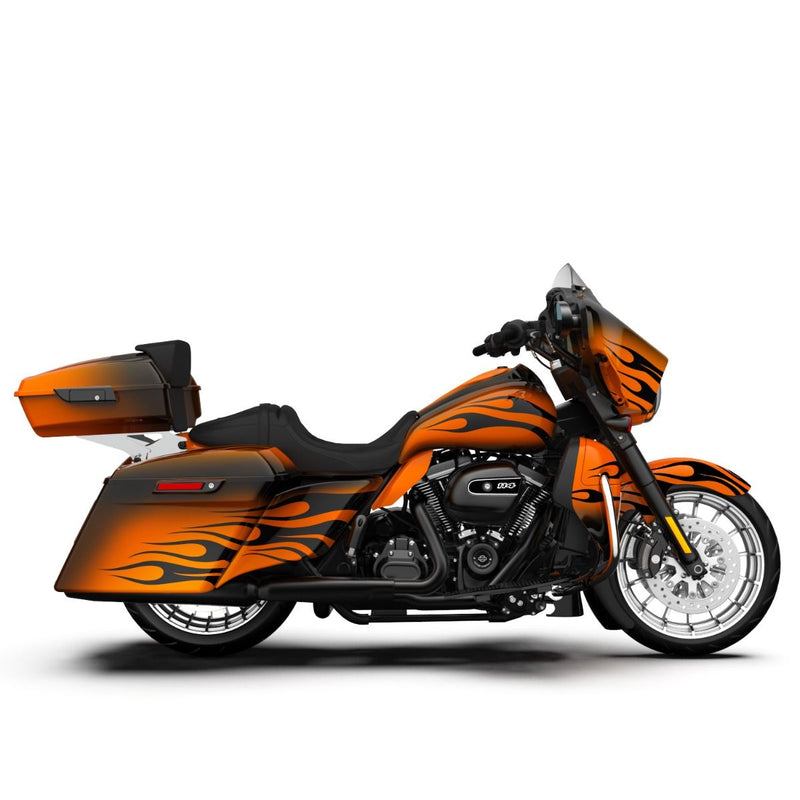 Advanblack Pyro Flame Pattern FULL BODY COLOR SWAP BUNDLE FOR HARLEY DAVIDSON 2014+ STREET GLIDE/ELECTRA STREET GLIDE/ULTRA CLASSIC
