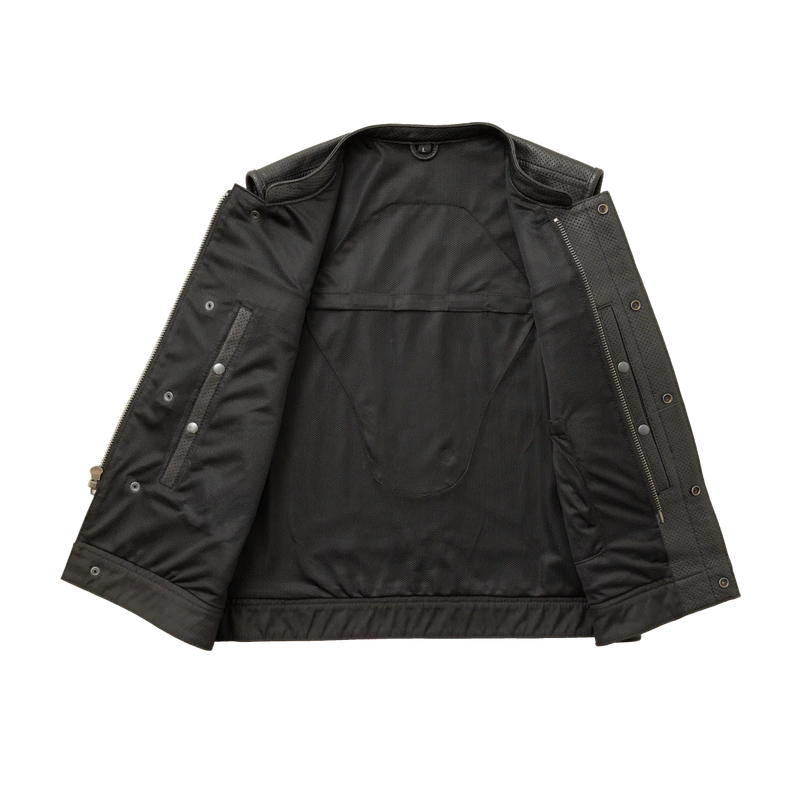 Sharp Shooter Perforated Men's Motorcycle Leather Vest