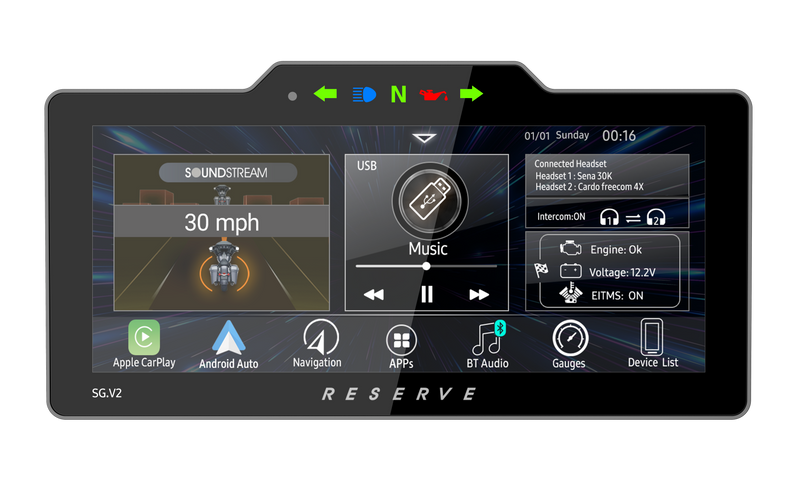 soundstream harley radio soundstream sg.v2 displaying home screen