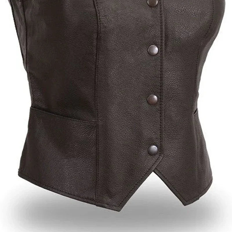 Sweet Sienna Women's Motorcycle Leather Vest