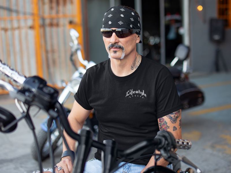 LIFESTYLE CYCLES Mens Distrsessed Gangster Short Sleeve Shirt